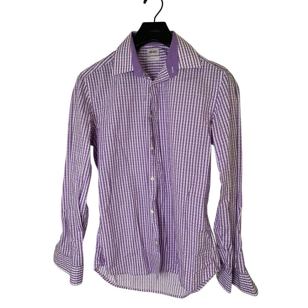 KENZO Slim fit button down shirt purple men's size 39 15 1/4